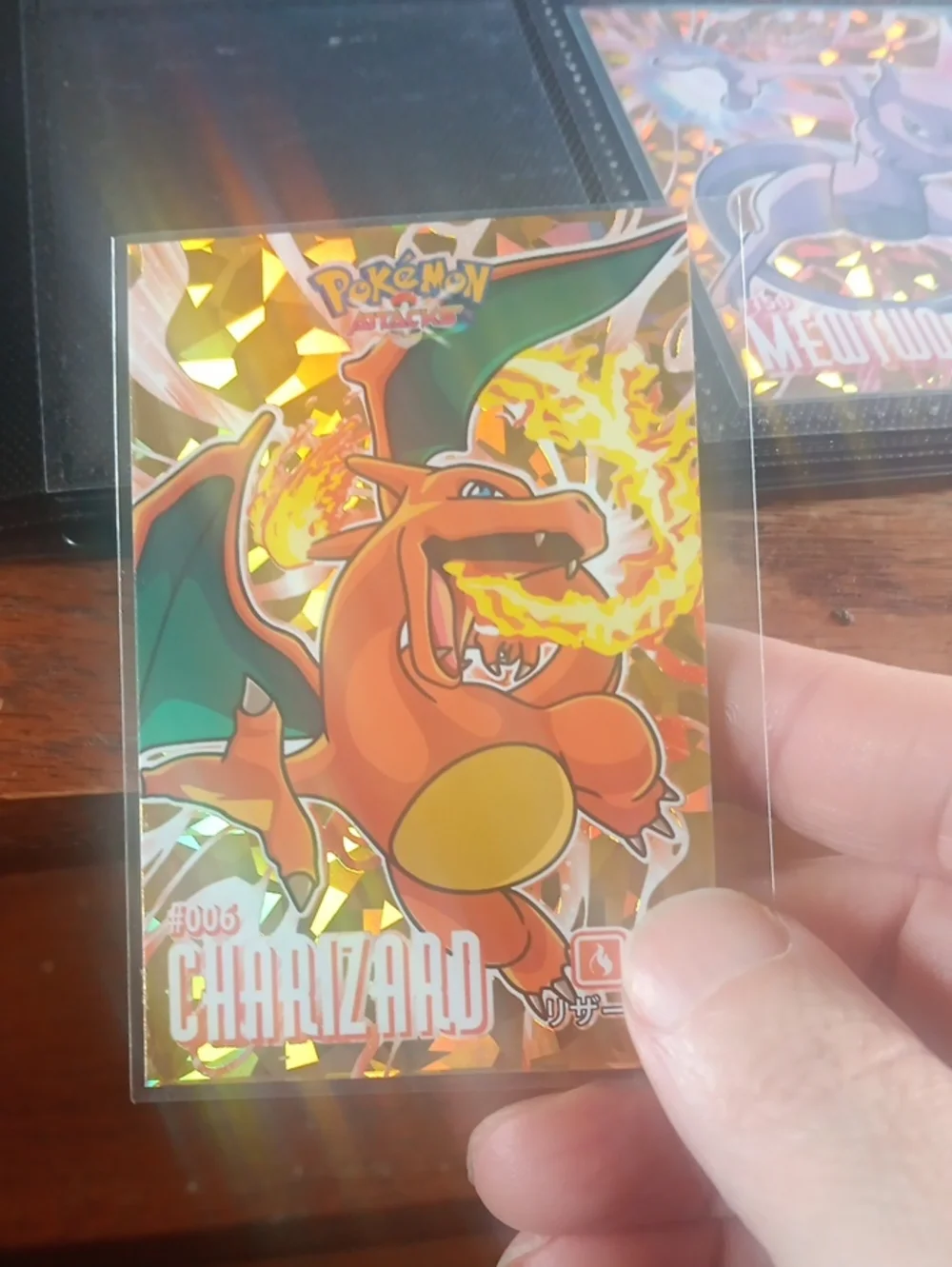 Pokémon Charizard Holographic Card - Orange Dragon Fire